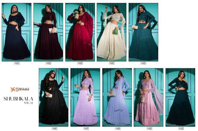 Shubhkala Vol 14 By Khushboo Fashion Party Wear Lehenga Choli Catalog
